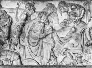 Rilievo che raffigura la morte di Meleagro (dettaglio)